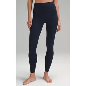 Lululemon High Waisted Leggings Women's Size L Navy Blue Super Stretch High Rise